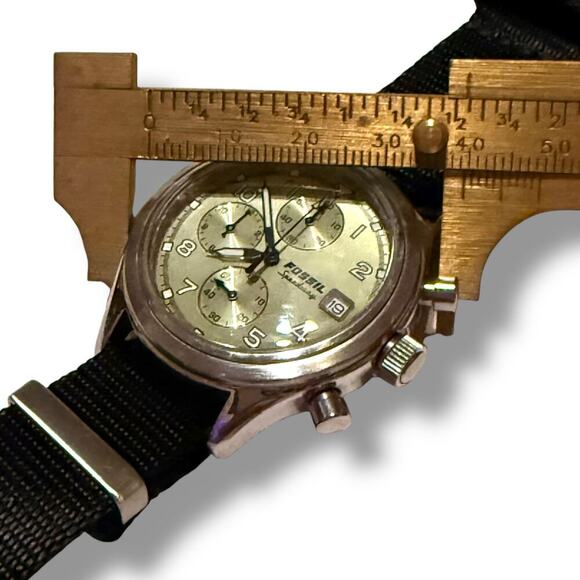 Fossil Arkitekt Chronograph Watch Mens Speedway Sage Dial NATO Strap WORKS - Picture 8 of 9